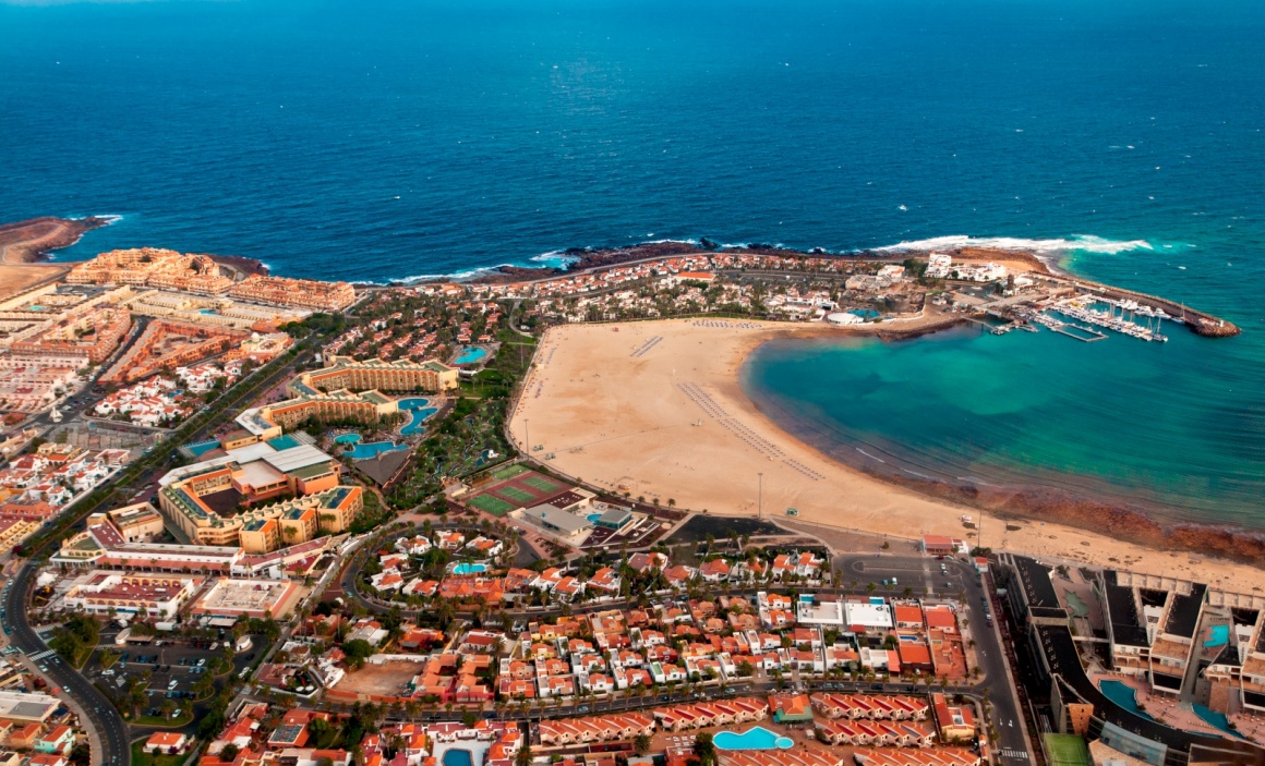 'Aerial overview of Caleta de Fuste, Fuerteventura, Canary islands, Spain' - Fuerteventura
